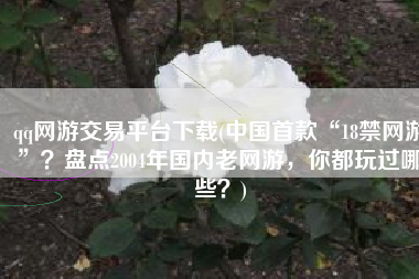 qq网游交易平台下载(中国首款“18禁网游”？盘点2004年国内老网游，你都玩过哪些？)