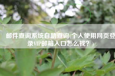 邮件查询系统自助查询(个人使用网页登录VIP邮箱入口怎么找？)