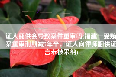 证人翻供会导致案件重审吗(福建一受贿案重审刑期减7年半，证人向律师翻供证言未被采纳)