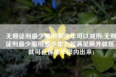 无期徒刑最少服刑多少年可以减刑(无期徒刑最少服刑多少年？若满足保外就医，就可在保底年限内出来)