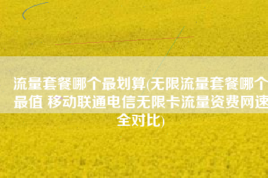 流量套餐哪个最划算(无限流量套餐哪个最值 移动联通电信无限卡流量资费网速全对比)