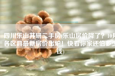 四川乐山井研二手房(乐山房价降了？10月各区县最新房价出炉！快看你家还值多少钱)