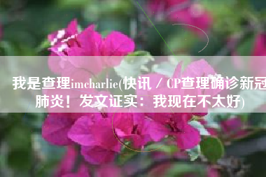 我是查理imcharlie(快讯／CP查理确诊新冠肺炎！发文证实：我现在不太好)