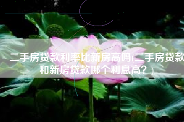 二手房贷款利率比新房高吗(二手房贷款和新房贷款哪个利息高？)