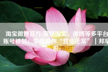 淘宝微博官方(薇娅淘宝、微博等多平台账号被封；李佳琦称“营业正常”｜邦早报)