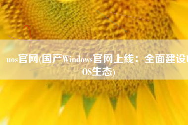 uos官网(国产Windows官网上线：全面建设UOS生态)