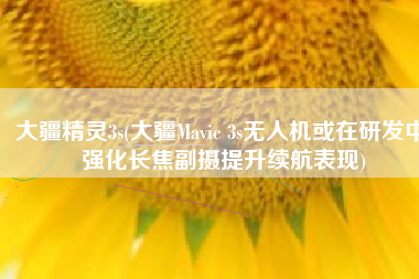 大疆精灵3s(大疆Mavic 3s无人机或在研发中 强化长焦副摄提升续航表现)