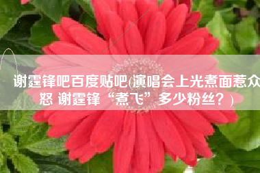 谢霆锋吧百度贴吧(演唱会上光煮面惹众怒 谢霆锋“煮飞”多少粉丝？)