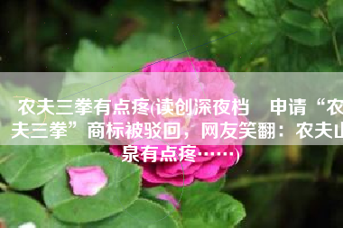 农夫三拳有点疼(读创深夜档〡申请“农夫三拳”商标被驳回，网友笑翻：农夫山泉有点疼……)