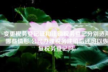 变更税务登记证和注销税务登记分别适用哪些情形(公司办理税务注销后还可以恢复税务登记吗)