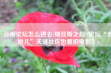 豆瓣论坛怎么进去(继豆瓣之后  论坛“老炮儿”天涯社区也要拍电影？)