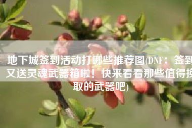 地下城签到活动打哪些推荐图(DNF：签到又送灵魂武器箱啦！快来看看那些值得换取的武器吧)