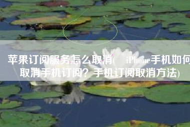 苹果订阅服务怎么取消(​iPhone手机如何取消手机订阅？手机订阅取消方法)