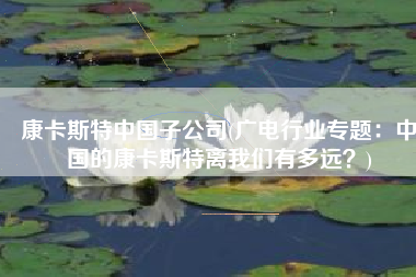 康卡斯特中国子公司(广电行业专题：中国的康卡斯特离我们有多远？)