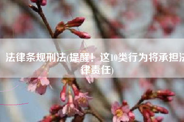 法律条规刑法(提醒！这10类行为将承担法律责任)