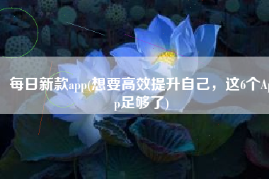 每日新款app(想要高效提升自己，这6个App足够了)