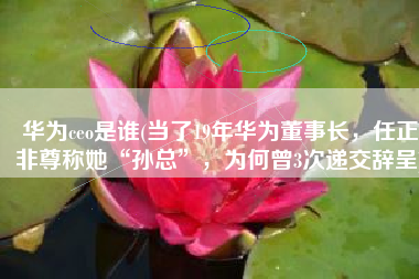 华为ceo是谁(当了19年华为董事长，任正非尊称她“孙总”，为何曾3次递交辞呈)