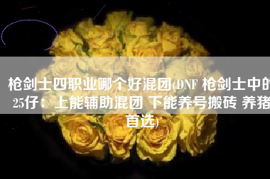 枪剑士四职业哪个好混团(DNF 枪剑士中的25仔：上能辅助混团 下能养号搬砖 养猪首选)