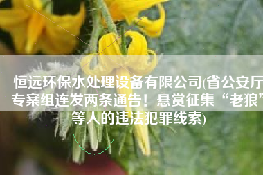 恒远环保水处理设备有限公司(省公安厅专案组连发两条通告！悬赏征集“老狼”等人的违法犯罪线索)