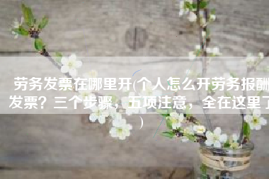 劳务发票在哪里开(个人怎么开劳务报酬发票？三个步骤，五项注意，全在这里了)