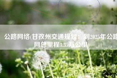 公路网络(甘孜州交通规划：到2025年公路网总里程3.35万公里)