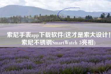 索尼手表app下载软件(这才是索大设计！索尼不锈钢SmartWatch 3亮相)