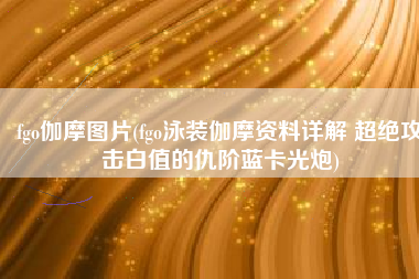 fgo伽摩图片(fgo泳装伽摩资料详解 超绝攻击白值的仇阶蓝卡光炮)