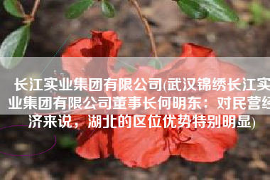 长江实业集团有限公司(武汉锦绣长江实业集团有限公司董事长何明东：对民营经济来说，湖北的区位优势特别明显)