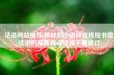 法语网站推荐(稀缺的小语种在线图书馆，法语的原版阅读资源不要错过)