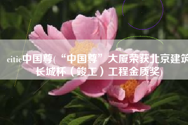 citic中国尊(“中国尊”大厦荣获北京建筑长城杯（竣工）工程金质奖)
