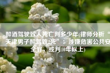 醉酒驾驶致人死亡判多少年(律师分析“天津男子醉驾致2死”：涉嫌危害公共安全罪，或判10年以上)