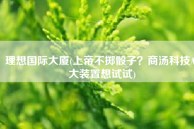 理想国际大厦(上帝不掷骰子？商汤科技AI大装置想试试)