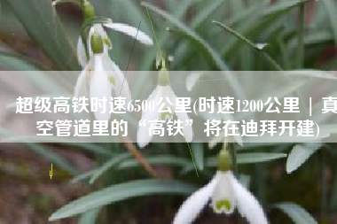 超级高铁时速6500公里(时速1200公里 | 真空管道里的“高铁”将在迪拜开建)