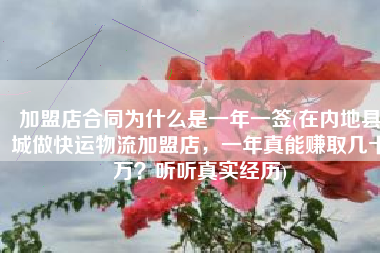 加盟店合同为什么是一年一签(在内地县城做快运物流加盟店，一年真能赚取几十万？听听真实经历)