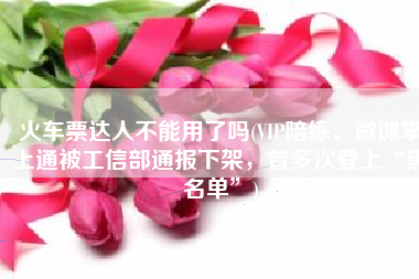 火车票达人不能用了吗(VIP陪练、微课掌上通被工信部通报下架，曾多次登上“黑名单”)