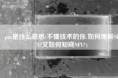 ptn是什么意思(不懂技术的你 如何理解SDN?又如何知晓NFV?)