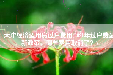 天津经济适用房过户费用(2021年过户费最新政策，哪些费用取消了？)