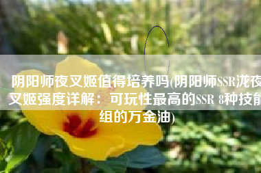 阴阳师夜叉姬值得培养吗(阴阳师SSR泷夜叉姬强度详解：可玩性最高的SSR 8种技能组的万金油)