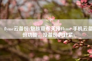 flyme云备份(魅族宣布关停Flyme 手机云备份功能，没备份的赶紧)