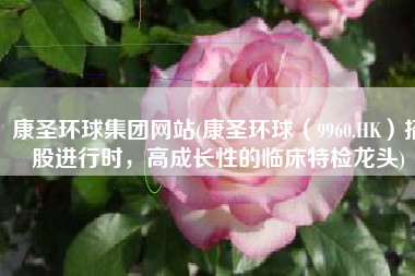 康圣环球集团网站(康圣环球（9960.HK）招股进行时，高成长性的临床特检龙头)