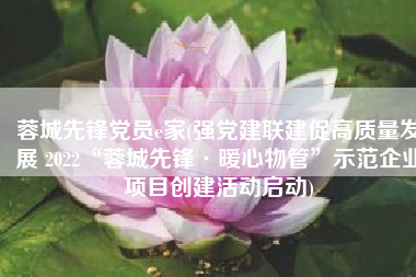 蓉城先锋党员e家(强党建联建促高质量发展 2022“蓉城先锋·暖心物管”示范企业项目创建活动启动)
