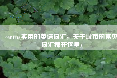 centre(实用的英语词汇，关于城市的常见词汇都在这里)
