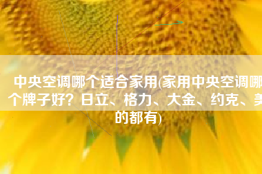 中央空调哪个适合家用(家用中央空调哪个牌子好？日立、格力、大金、约克、美的都有)