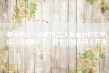 蜂窝网络开通城市(三大运营商都支持！虚拟eSIM要来了，这七个城市马上开通)