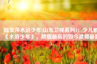 陆亚萍水浒少年(山东卫视系列4：少儿剧《水浒少年》，颜值最高的如今混得最好)