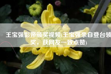 王宝强影帝颁奖视频(王宝强亲自登台领奖，获网友一致点赞)