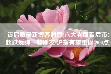 钱启敏最新博客消息(六大券商看后市：超跌反弹一触即发 沪指有望重返4900点)