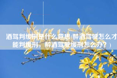 酒驾判缓刑是什么意思(醉酒驾驶怎么才能判缓刑，醉酒驾驶缓刑怎么办？)