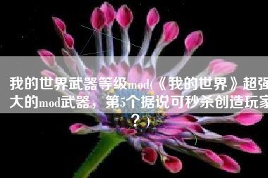 我的世界武器等级mod(《我的世界》超强大的mod武器，第5个据说可秒杀创造玩家？)