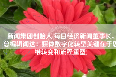 新闻集团创始人(每日经济新闻董事长、总编辑闻达：媒体数字化转型关键在于思维转变和流程重塑)